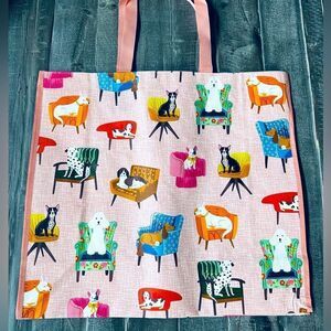 Reusable Shopping Tote Bag Sofa Chair Napping Dogs